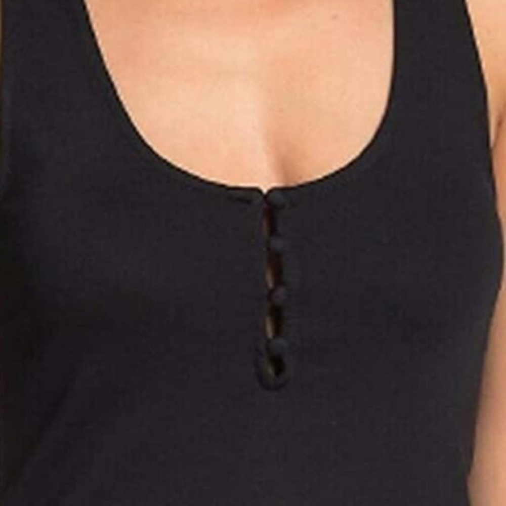 Free People Black Hang Out Cami Tank Top BRAND NEW - Picture 5 of 6